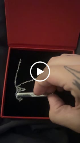 Customer video review of Custom Text Engraved Secret Message Necklace