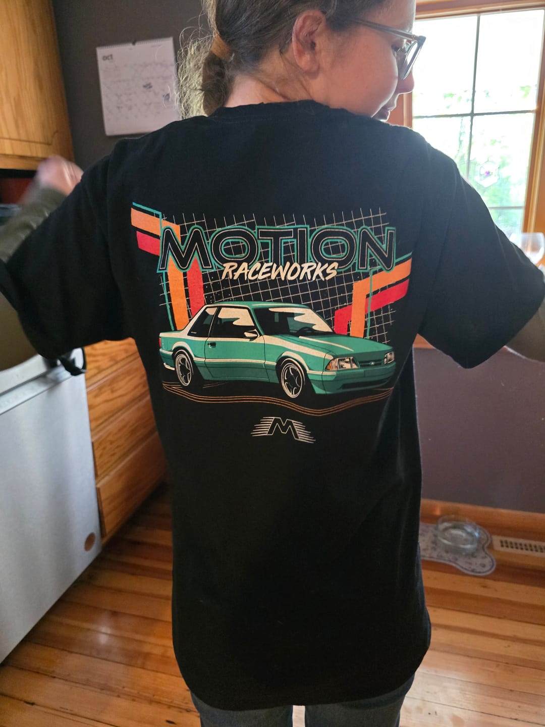 Customer photo review of 80s Retro Fox Body Shirt (Gildan Dry Blend)