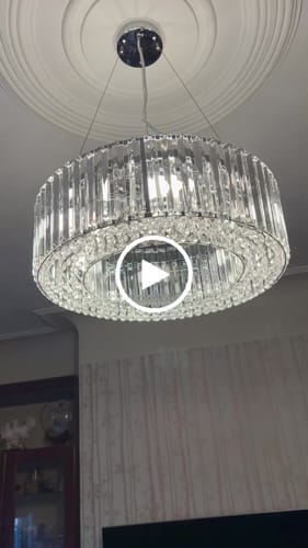 Customer video review of Modern Round Crystal Chandelier