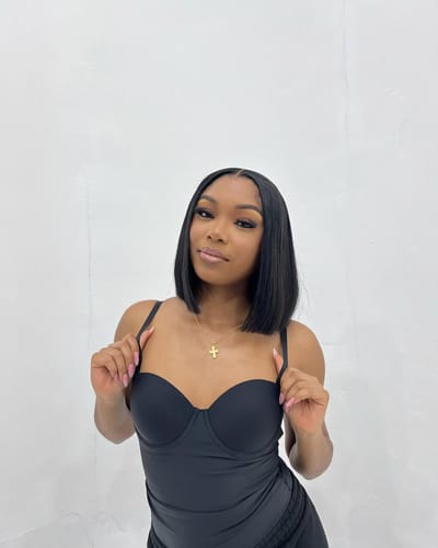 Customer photo review of Color-Pop Luxe Bob Wig 13x4 HD Lace Front Silky Straight 12" 200% Density
