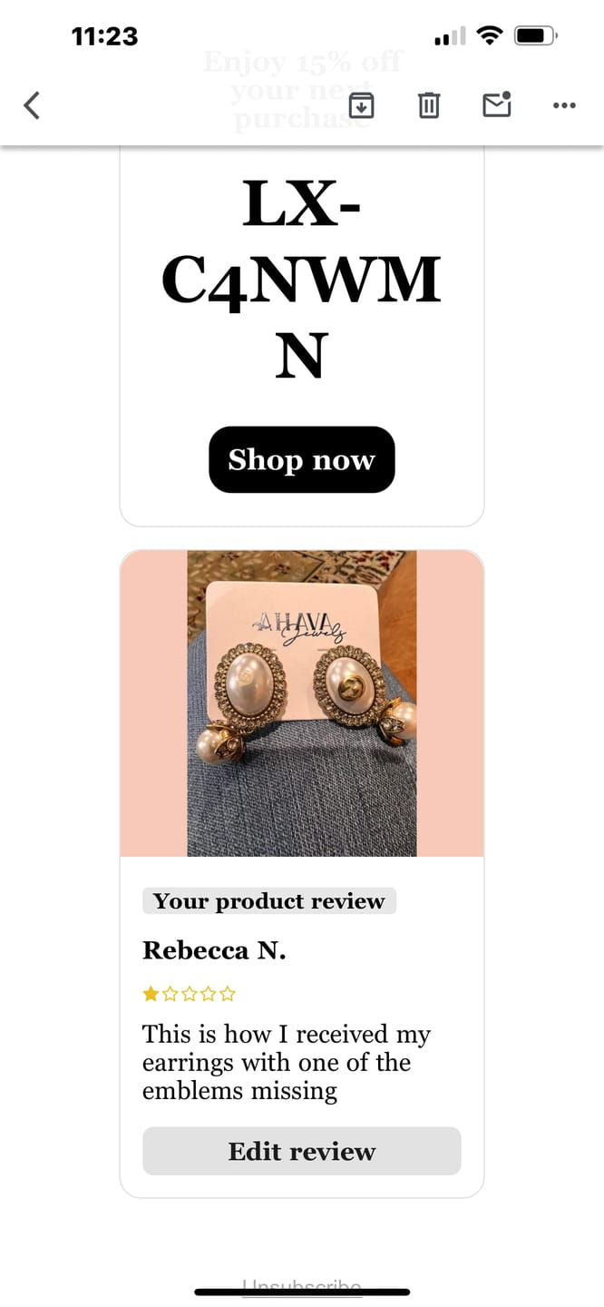 Customer photo review of Vintage Pearl Earrings