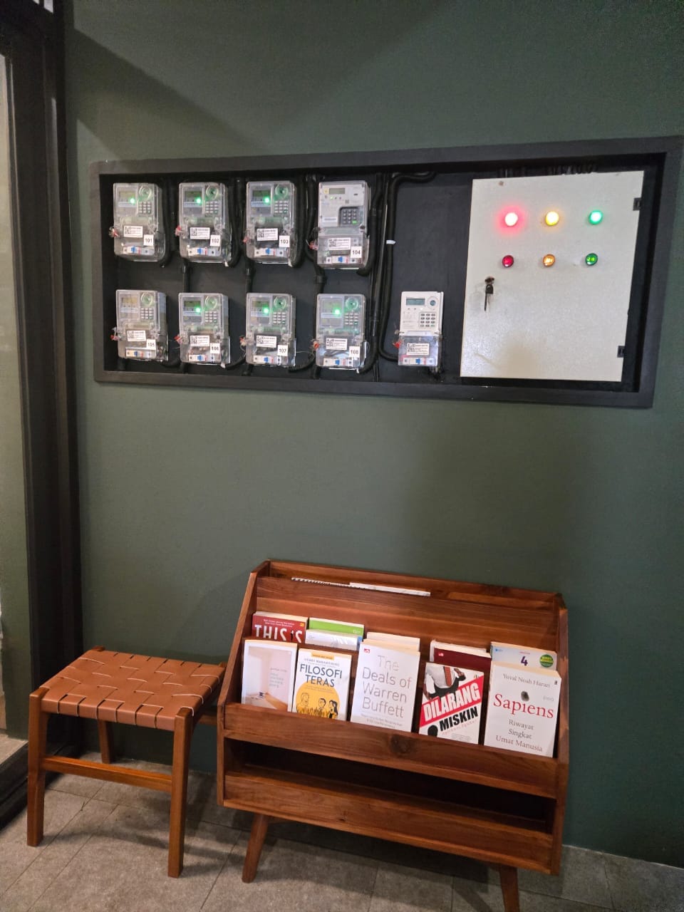 Customer photo review of Book Display Shelf in Solid Teak Wood