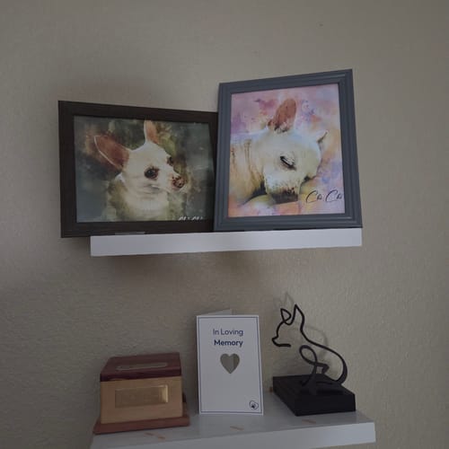 Customer photo review of Custom Watercolor Pet Portrait – Wild Pastel Style