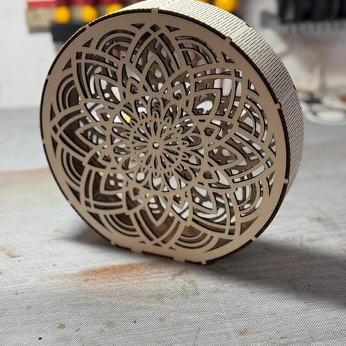 Customer photo review of Mandala night light lamp laser cut svg file
