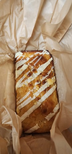 Customer photo review of Banana Pudding Keto Pound Cake Loaf
