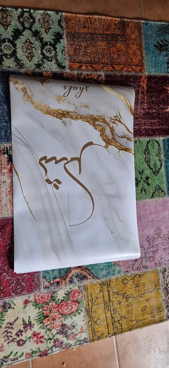 Customer photo review of Shukr, Dua, Sabr - Grey Golden Marble (Poster Set)