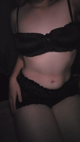 Customer photo review of Noir Black Silky Satin Top + Shorts Set