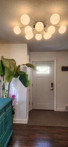 Customer photo review of Blossom 12-Light Opal Glass Bubble Semi Flush Chandelier