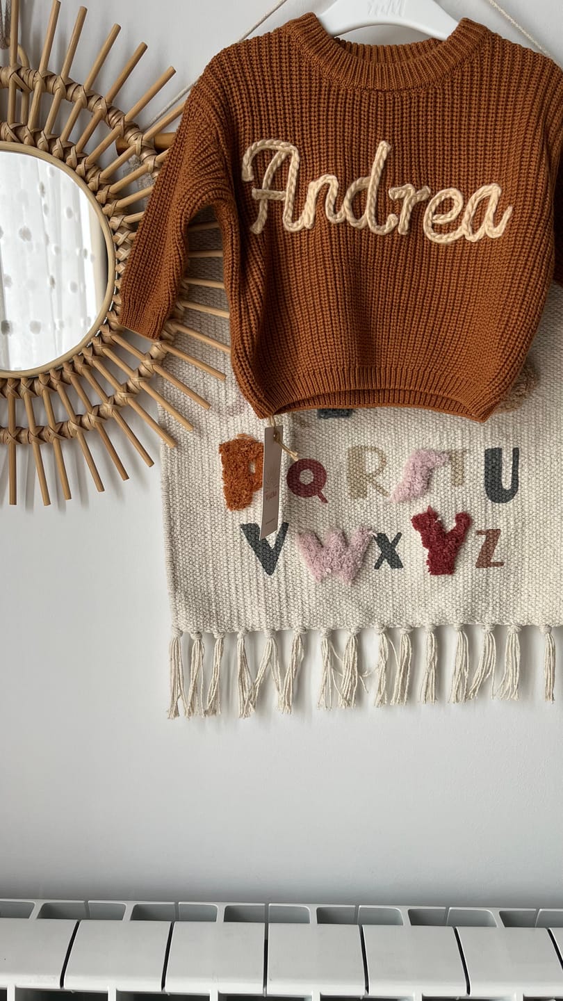 Customer photo review of Hand Knitted Personalized Sweater