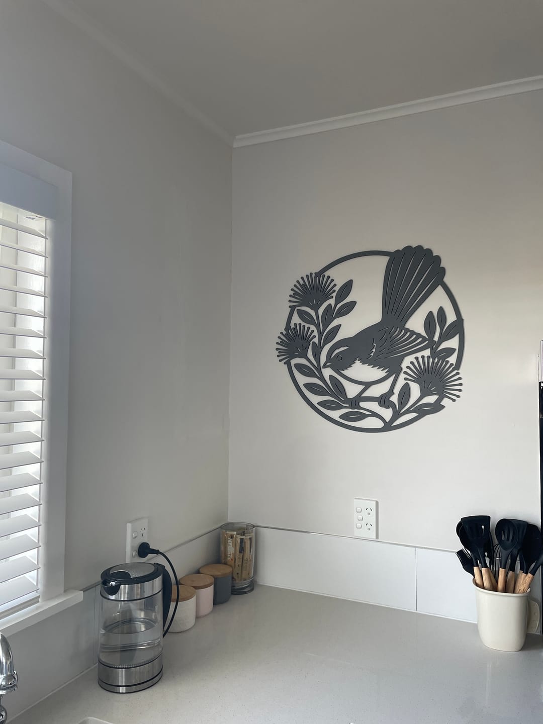 Customer photo review of Fantail and Pohutukawa Circle Wall Art