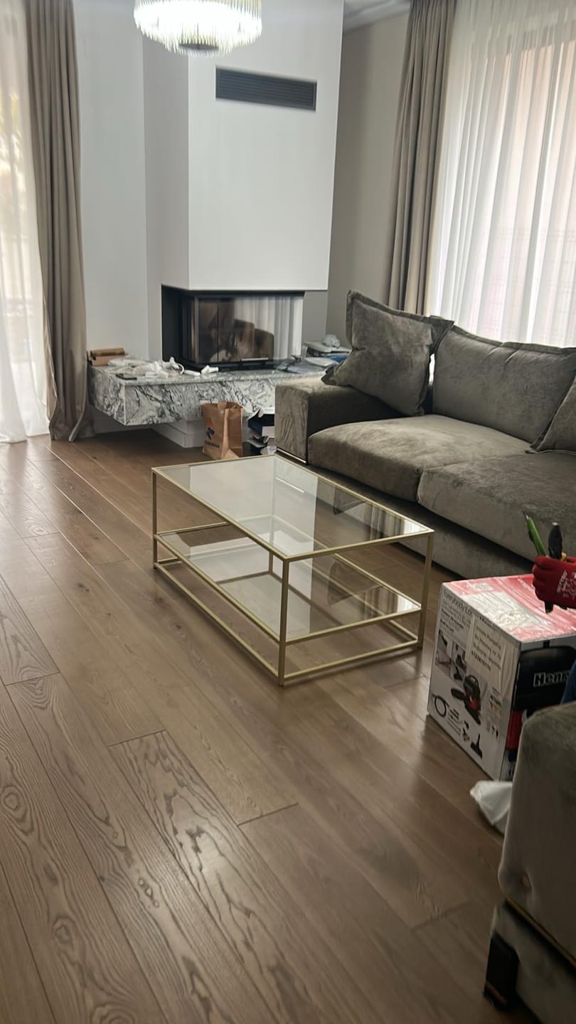 Customer photo review of Aria Glass Metal Coffee Table - Gold