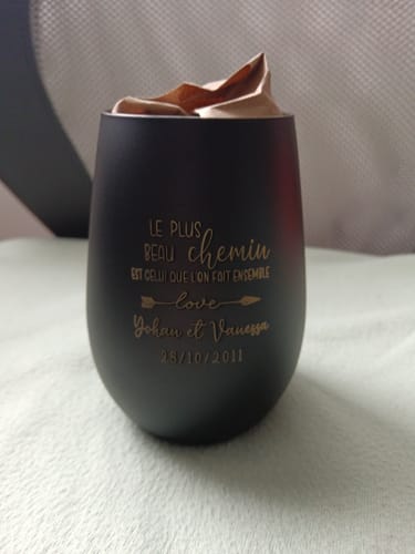 Customer photo review of Chemin commun - Photophore personnalisé pour les couples