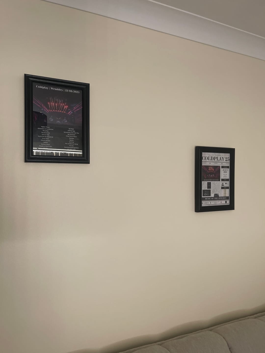 Customer photo review of Coldplay Personalised Souvenir Poster
