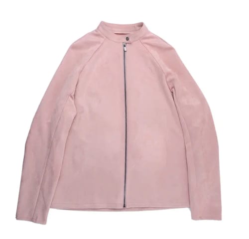 Customer photo review of Queenie Suede Bomber Jacket