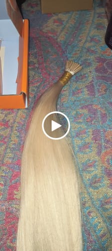 Customer video review of I Tip 100% Remy Human Hair Extensions White Blonde (#1000)