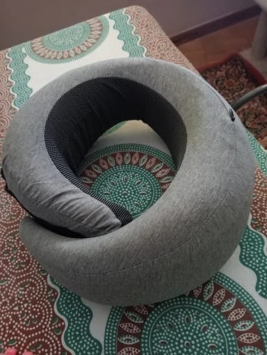 Customer photo review of Memory Foam Travel Pillow