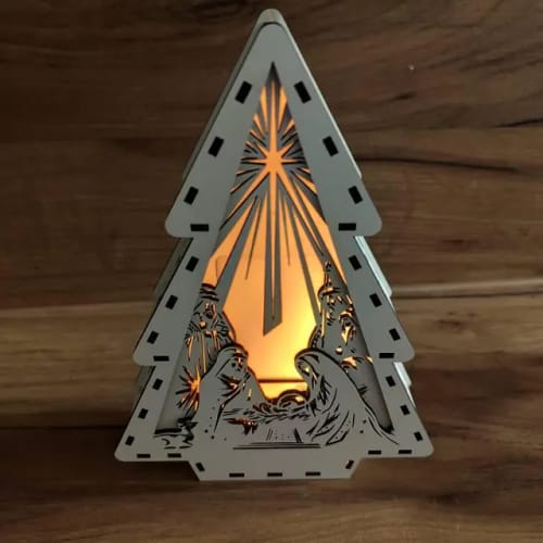 Customer photo review of Christmas Santa deer night table lamp 3 bundle laser cut svg file