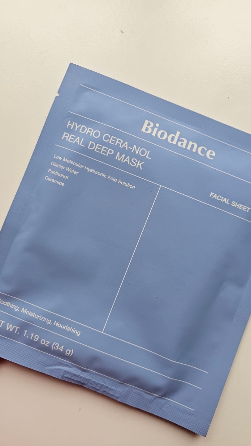Customer photo review of Nakts hidrogela maska ar keramīdiem Biodance Hydro Cera-Nol Real Deep Mask