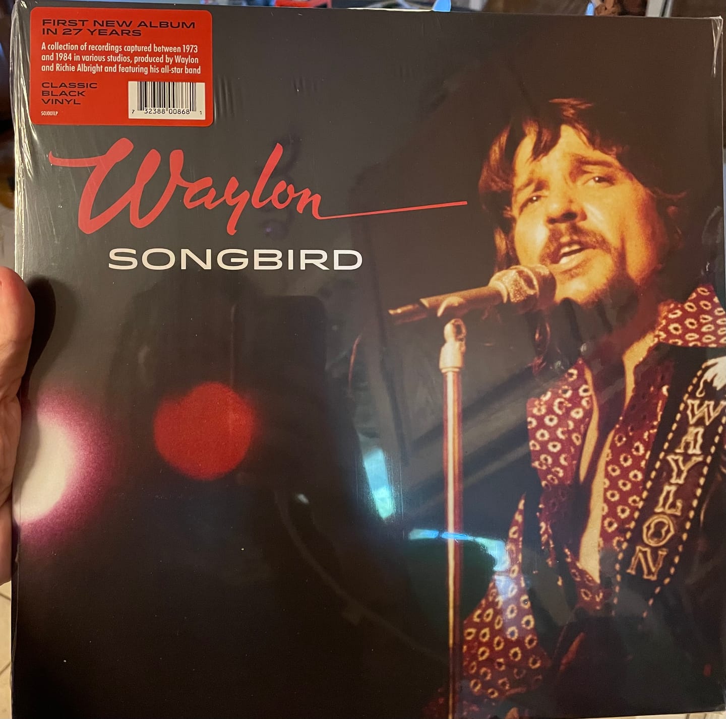 Customer photo review of Waylon Jennings "Songbird" Black Vinyl LP Pre-Order