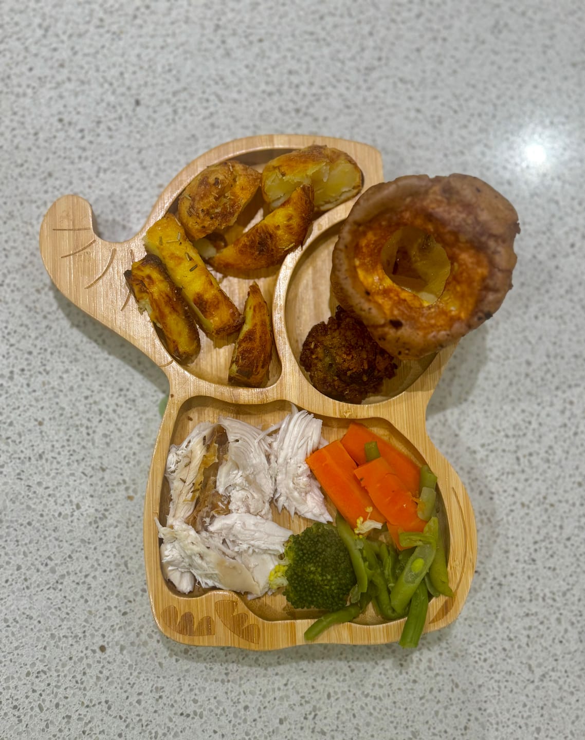 Customer photo review of Elephant Bamboo Feeding Set - Plate, Bowl, Spoon & Fork Gift Set