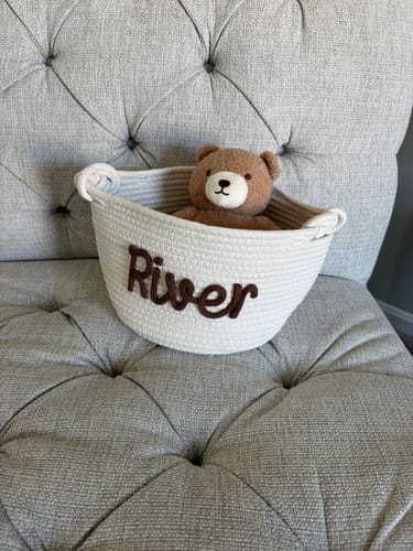 Customer photo review of Baby Knits™ Personalized Knitted Basket