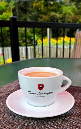 Customer photo review of Italian Coffee Cup and Saucer - White Collection