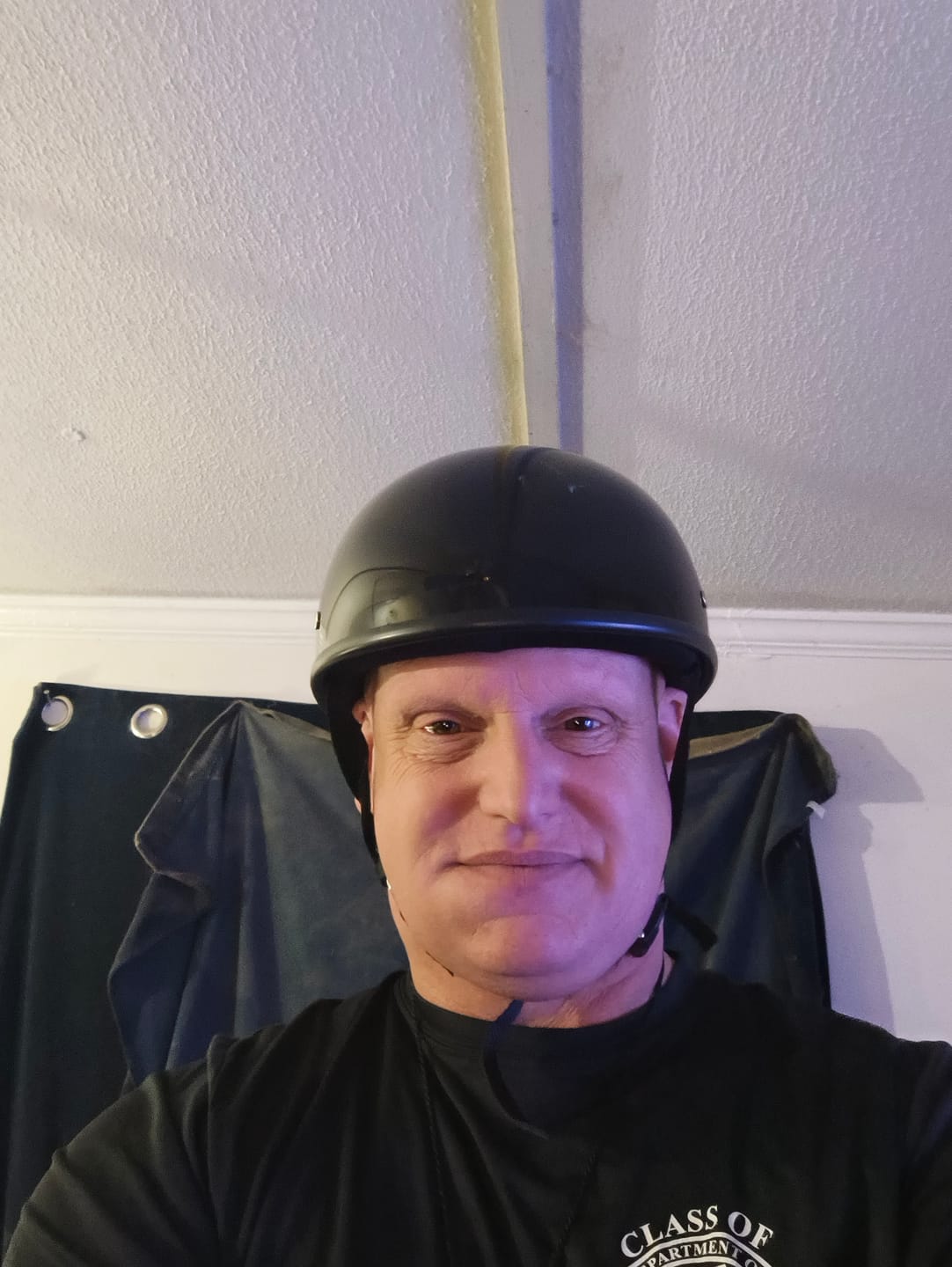 Customer photo review of Lightweight SOA Style DOT Beanie Helmet / Gloss Black