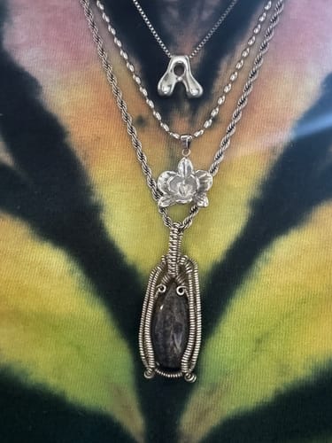 Customer photo review of Orchid Flower Necklace