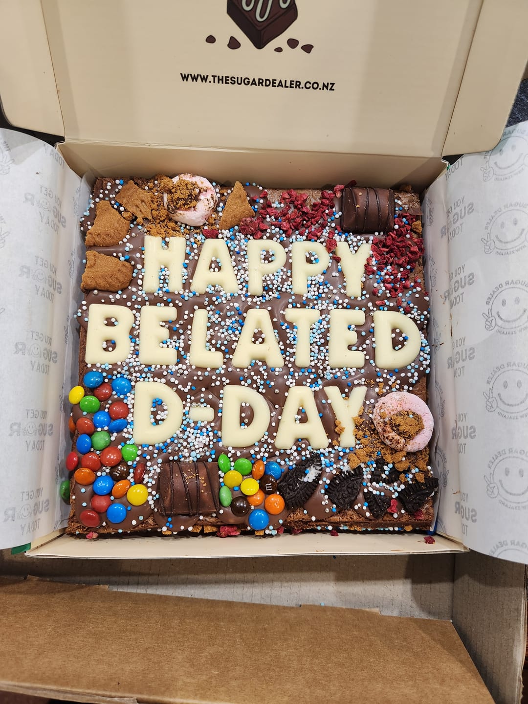 Customer photo review of Custom message loaded brownie