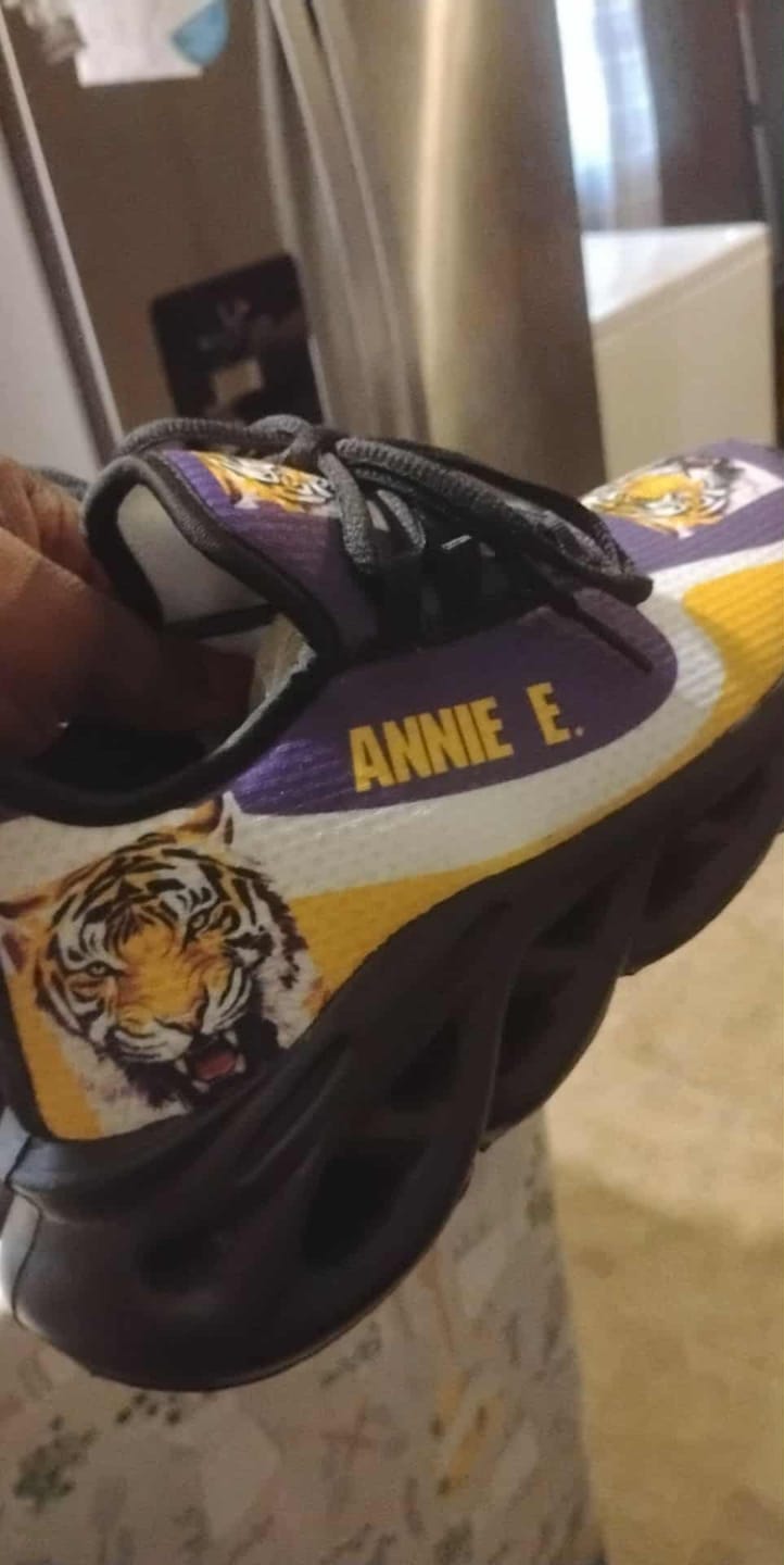 Customer photo review of Personalized Stylish Sneakers, Custom Event  Comfortable Shoes, Team, Company Gift