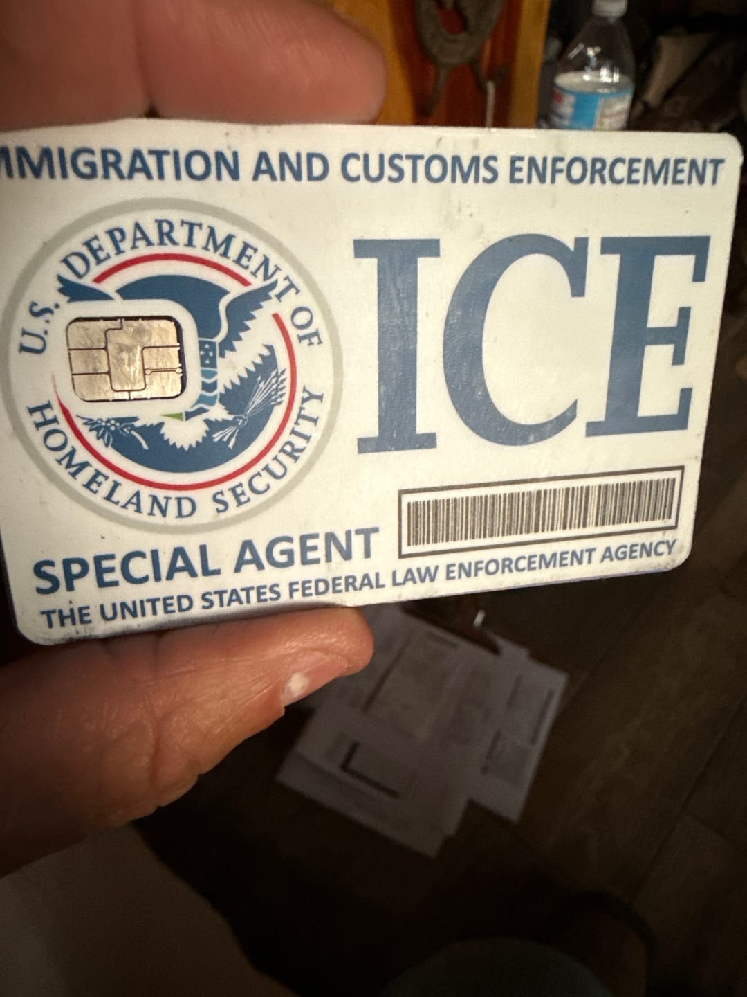 Customer photo review of ICE Special Agent Credit Card Skin Decal