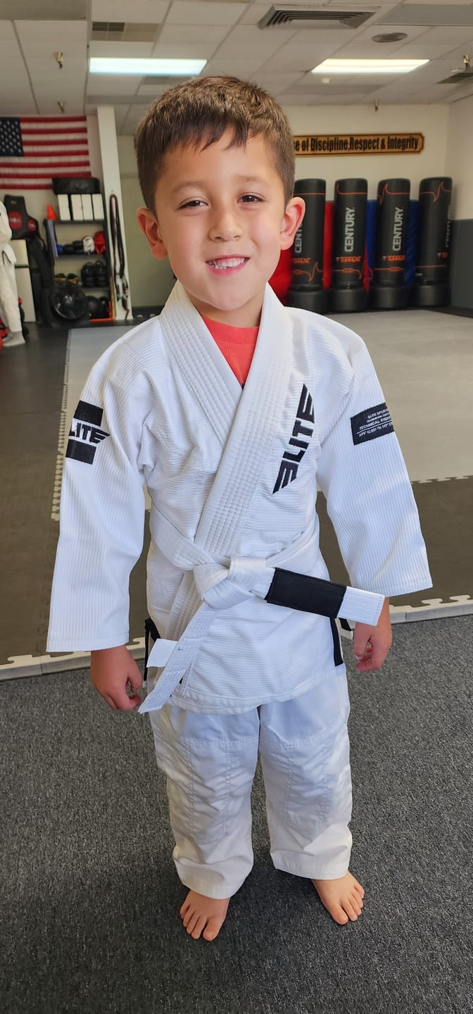 Customer photo review of Core White Brazilian Jiu Jitsu Kids BJJ Gi