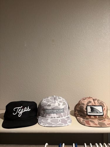 Customer photo review of Waterloo Blizzard Duck Camo and White Rope Cap - Performance Logo