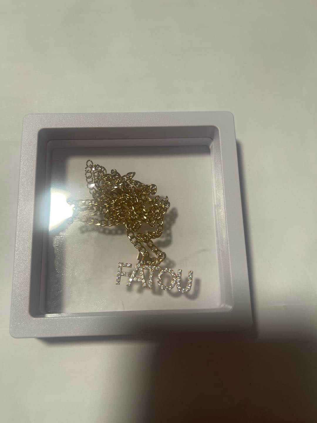 Customer photo review of Iced Arial Name Chain