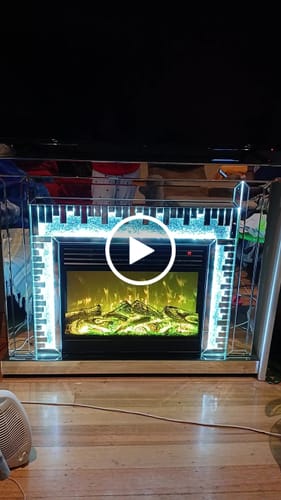Customer video review of STOCK CLEARANCE - Mirrored Console Fireplace