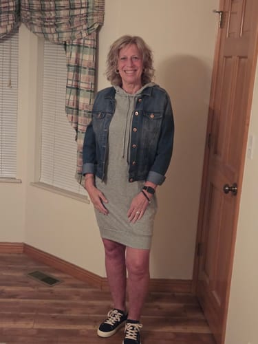 Customer photo review of Brigitte Brianna Hooded Sweatshirt Dress