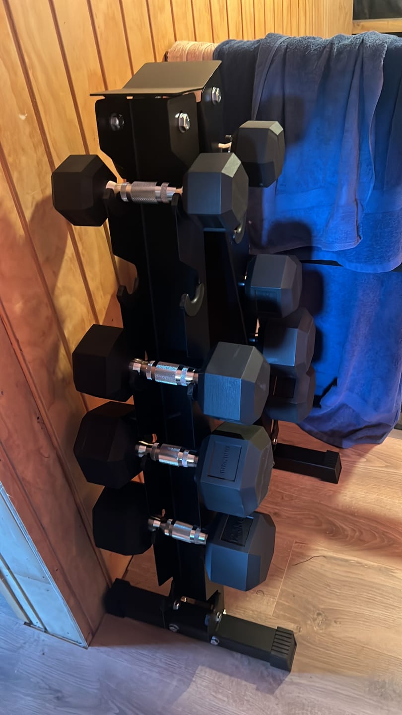 Customer photo review of Pack IRONSIDE Mancuernas Hexagonales (KG) + Rack de Almacenamiento