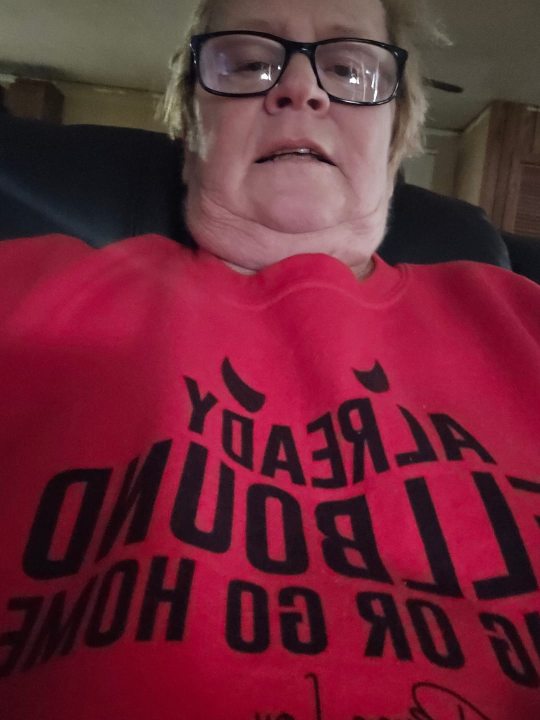 Customer photo review of Already Hellbound Graphic Crewneck Sweatshirt