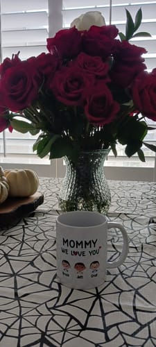 Customer photo review of Dad Mom Grandparents We Love You Cute Kids Personalized Mug