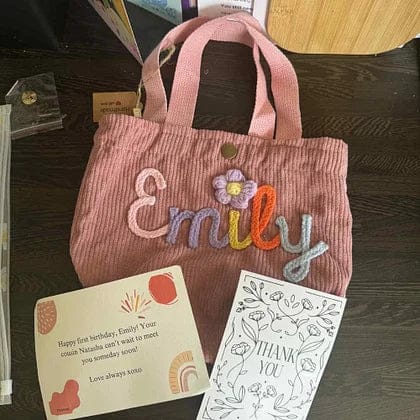 Customer photo review of Personalized Name Tote Handbag, Children's Gift, Christmas Gift
