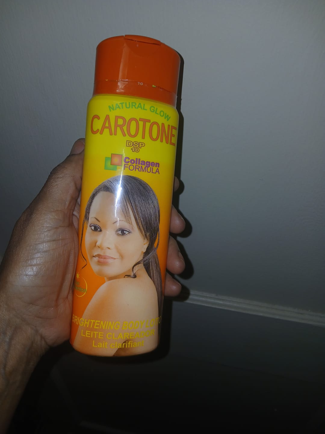 Customer photo review of Carotone Brightening Body Lotion – Choose Size | Even Skin Tone, Hydrate & Glow