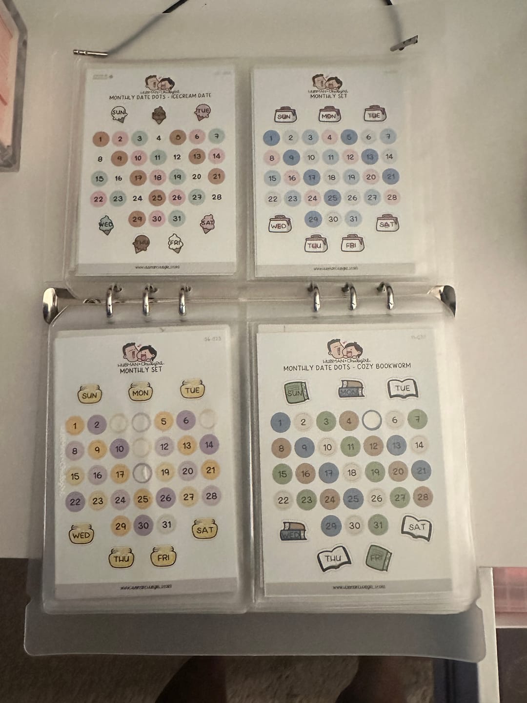 Customer photo review of Monthly Date Dots - Deep Blue Sea Planner Stickers