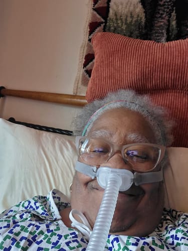 Customer photo review of ResMed AirFit P10 Nasal Pillow CPAP Mask with Headgear, Starter Pack