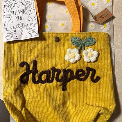 Customer photo review of Personalized Name Tote Handbag, Children's Gift, Christmas Gift