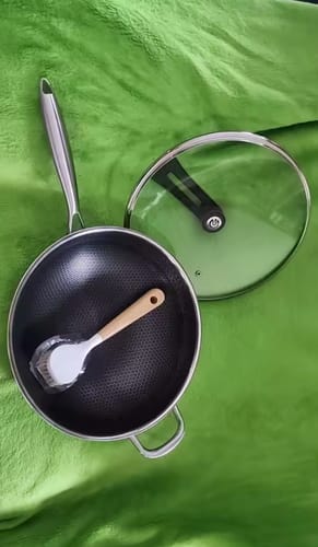 Customer photo review of Panora - Hybrid Stainless Steel Wok, 13-Inch Nonstick Wok Pan with Lid, PFOA-Free