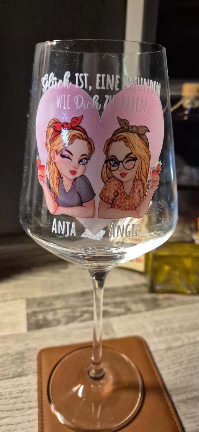 Customer photo review of Beste Freunde - Personalisiertes Glas für Sommergetränke