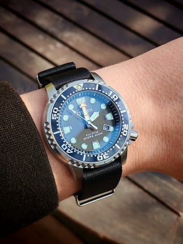 Customer photo review of Black Nylon Watch Strap