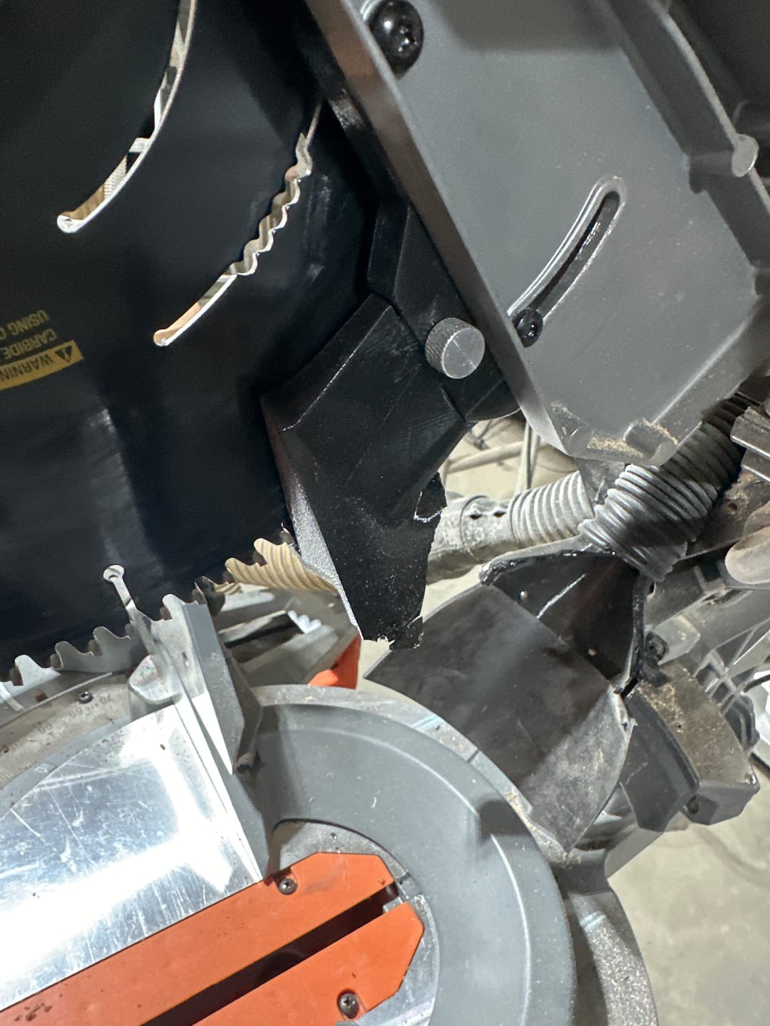 Customer photo review of Ridgid 12" Sliding Miter Saw Dust Collection Chute (R4222)