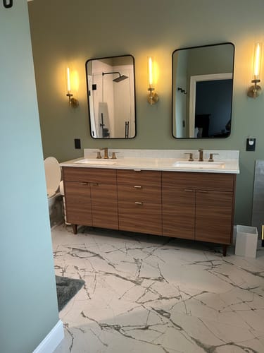 Customer photo review of Austin 72" American Black Walnut Bathroom Vanity, Double Sink