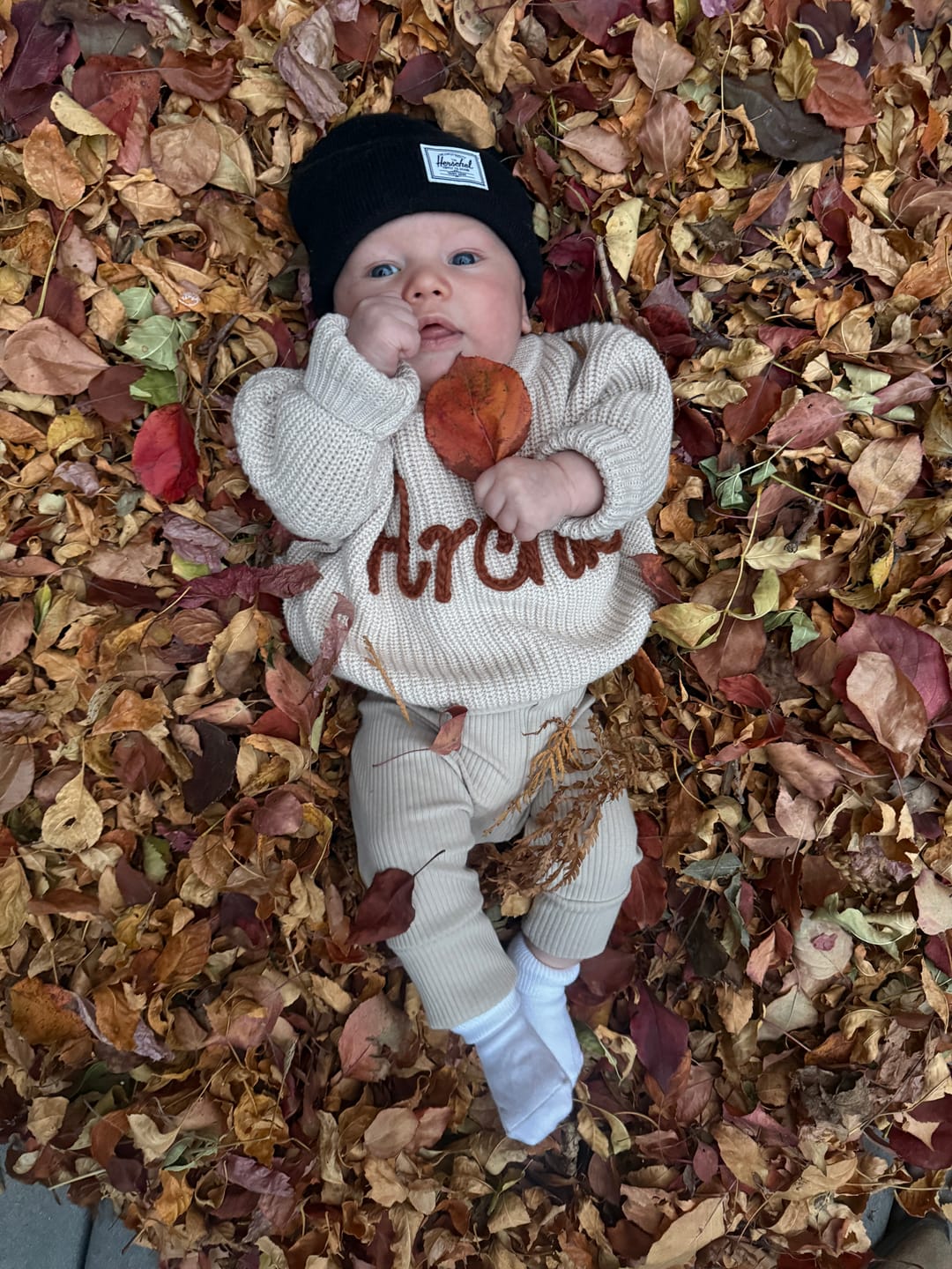 Customer photo review of Hand Knitted Personalized Sweater